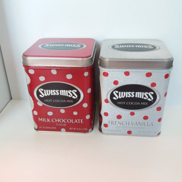 Swiss Miss Collectible Christmas Tins, Bears Red Silver, Seasonal Storage, Empty - Picture 4 of 8